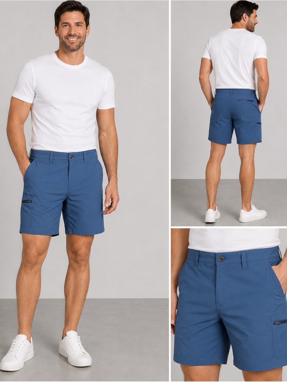 Weatherproof Vintage Blue Stretch Hiking Shorts Mens 34